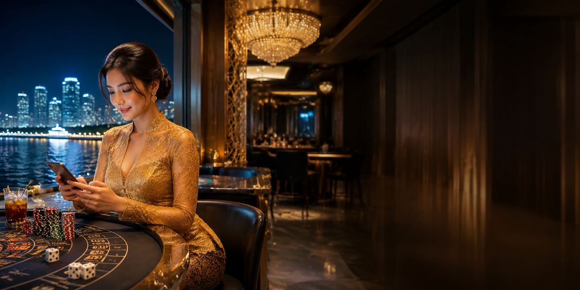 Permainan dadu Penang dengan pakaian kebaya Malaysia